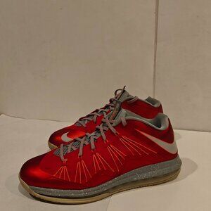 Nike Air Max LeBron 10 Low University Red 579765-600 Men's Size 11 Sneakers